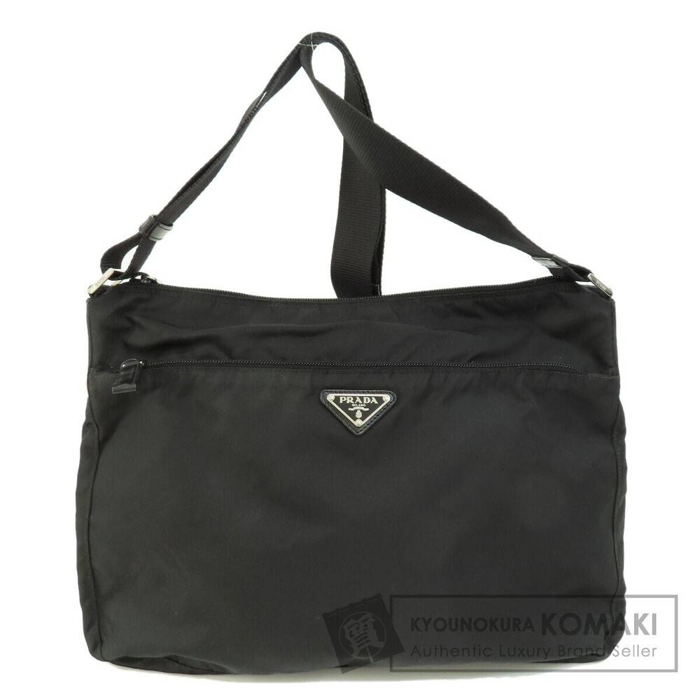 Prada Logo Crossbody Messenger Bag Black